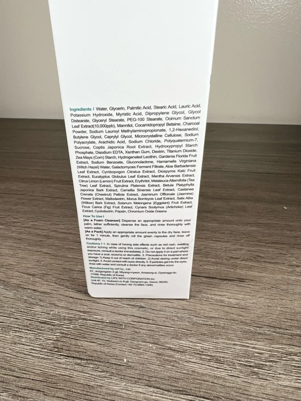 Korean Skincare P.CALM Holy Basil Green Capsule Pack to Foam Cleanser